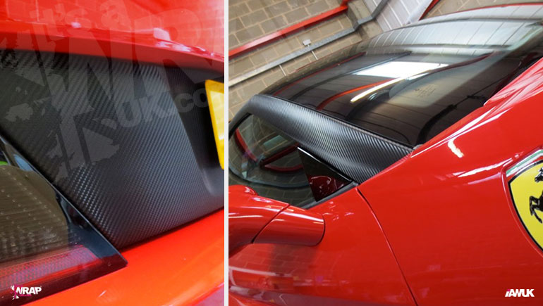 Carbon Fibre Wrapping Detailing on Ferrari